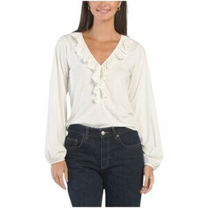 NATION Pima Cotton Giorgio Flounce Top